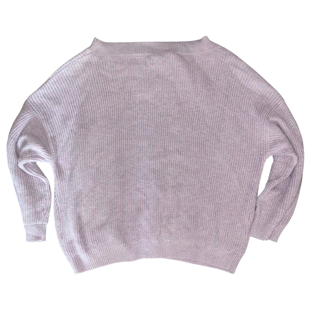 SOHO New York & Co Womens XL Purple Shimmer Knit Oversized Sweater - Picture 2 of 7